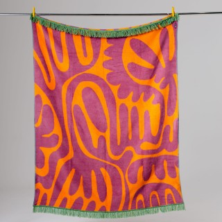 Koc żakardowy Bakłażanek Power