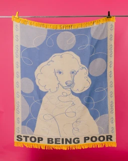 Pled żakardowy STOP BEING POOR