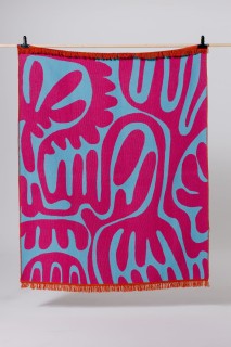 Pled żakardowy Malinowy Jazz